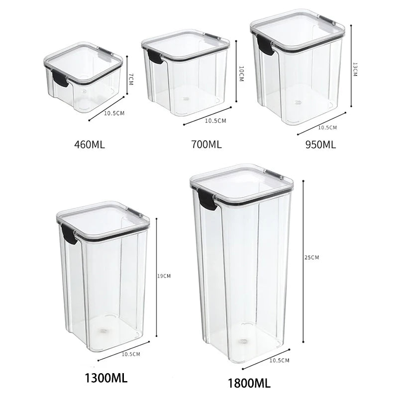Kit de Potes Herméticos Organizadores para Cozinha – Grãos, Temperos e Mantimentos