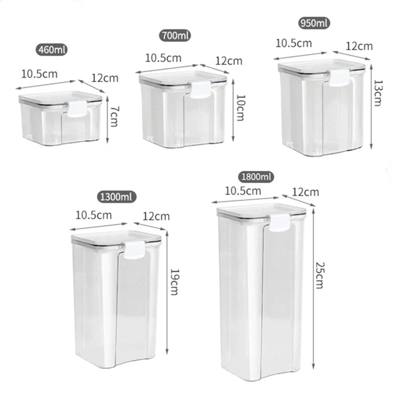 Kit de Potes Herméticos Organizadores para Cozinha – Grãos, Temperos e Mantimentos